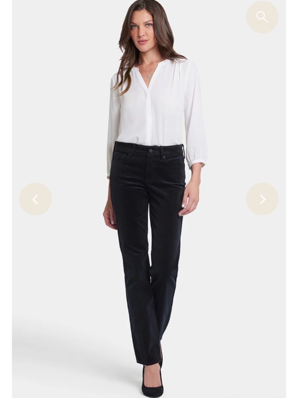 NYDJ Black Pinwale Corduroy Legging Pant / Lift Tuck Technology / 18